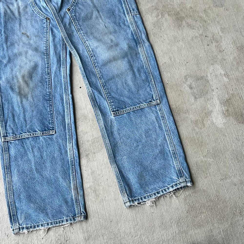 Carhartt denim blue jeans double knee work wear carpenter pants - Picture 9 of 14